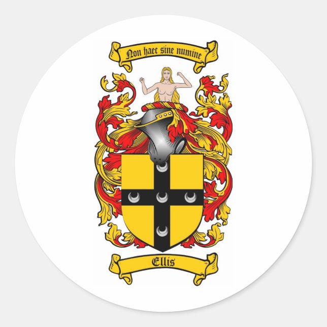 ELLIS-FAMILIENWAPPEN - ELLIS-WappenCOAT Runder Aufkleber (Vorderseite)