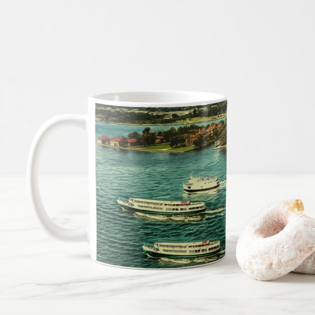 ELLIS ISLAND - JERSEY CITY - NEW YORK CITY KAFFEETASSE (Mit Donut)