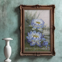 Ellis Rowan Blue Cloud Water Lily Vintage Blume