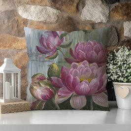 Ellis Rowan Pink Water Lily Vintage Blume Kissen