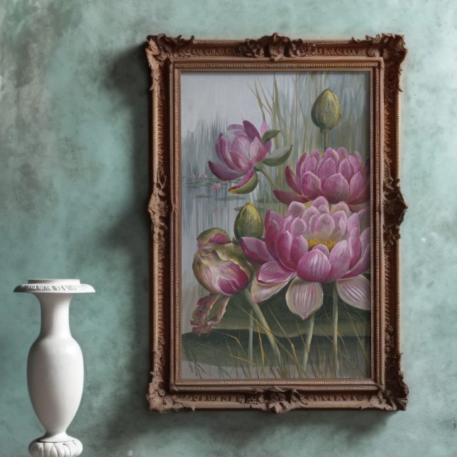 Ellis Rowan Pink Water Lily Vintage Blume Poster (Von Creator hochgeladen)