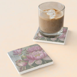 Ellis Rowan Pink Water Lily Vintage Blume Steinuntersetzer