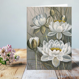 Ellis Rowan White Water Lily Vintage Blume Karte