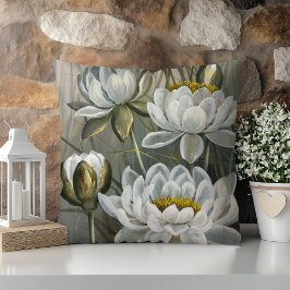 Ellis Rowan White Water Lily Vintage Blume Kissen