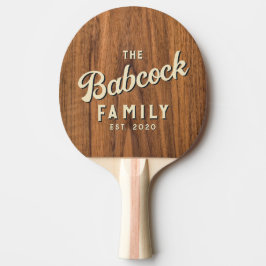 Elm Wood Retro Family Name & Year Tischtennis Schläger