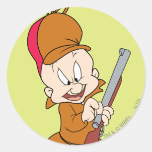 ELMER FUDD™ bereit für die Jagd Runder Aufkleber