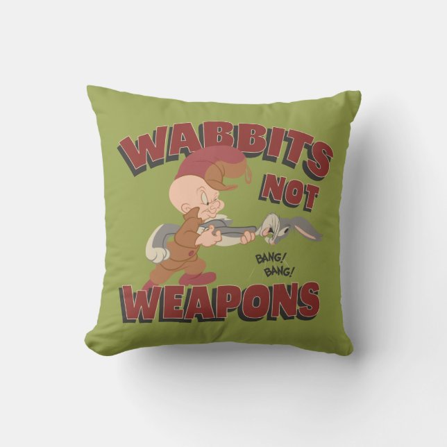 ELMER FUDD™ & BUGS BUNNY™ "Wabbits Not Waffen" Kissen (Vorderseite)
