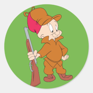 ELMER FUDD™   Mit Pistole Runder Aufkleber