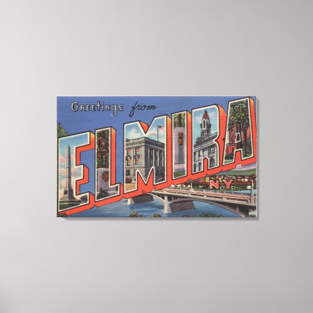 Elmira, New York - Große Briefszenen Leinwanddruck (Vorderseite)
