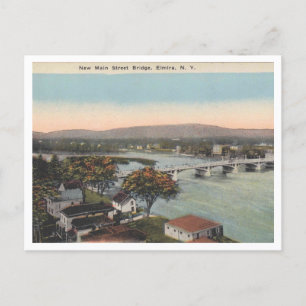 Elmira NY New Main St Bridge 1927 Vintag Style Postkarte