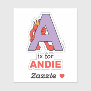 Elmo Alphabet A LILA Aufkleber