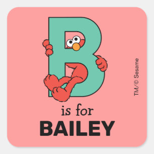 Elmo Alphabet B AQUAMARIN Quadratischer Aufkleber
