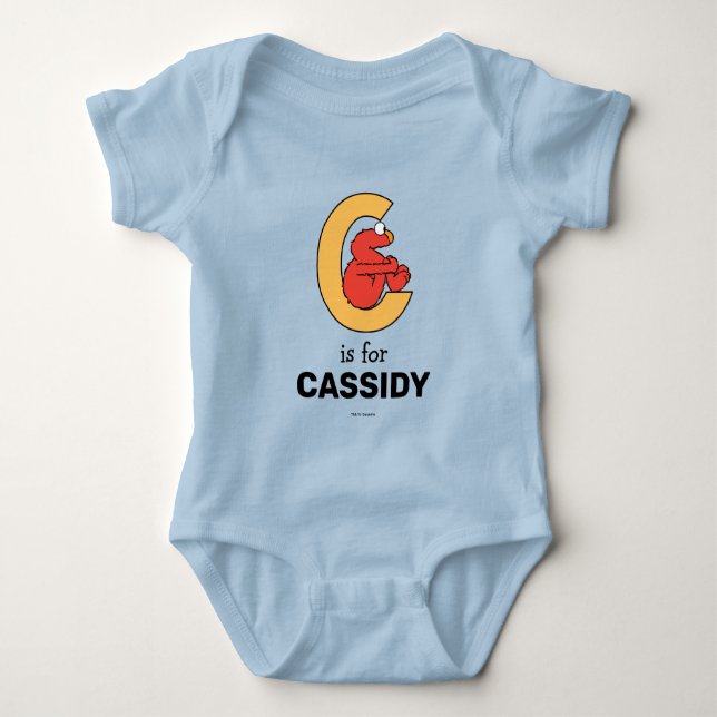 Elmo Alphabet | C Orange Baby Strampler (Vorderseite)