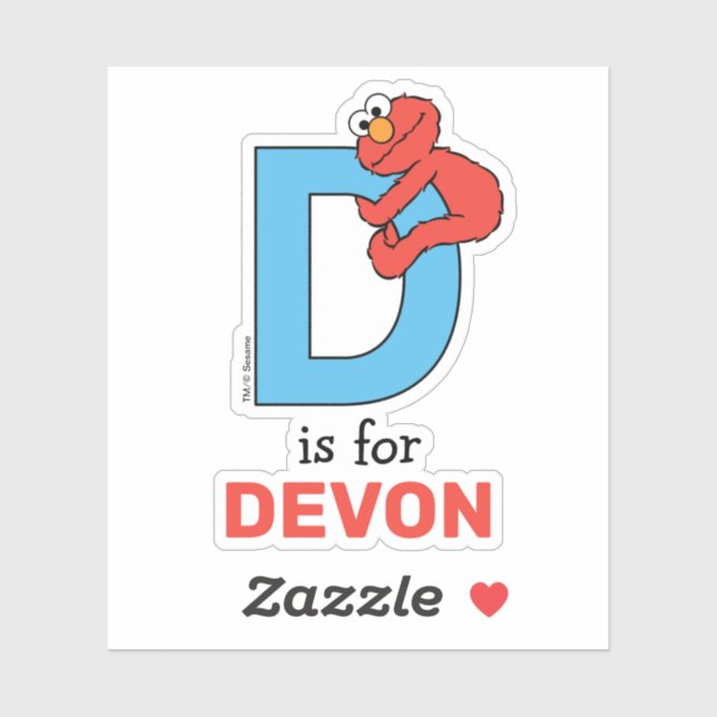 Elmo Alphabet | D Blau Aufkleber (Blatt)