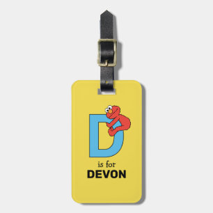 Elmo Alphabet   D Blau Gepäckanhänger