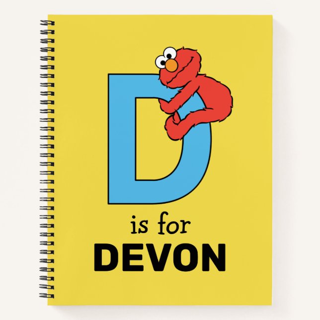 Elmo Alphabet | D Blau Notizbuch (Vorderseite)