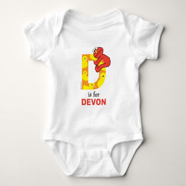 Elmo Alphabet | D Duck Baby Strampler (Vorderseite)