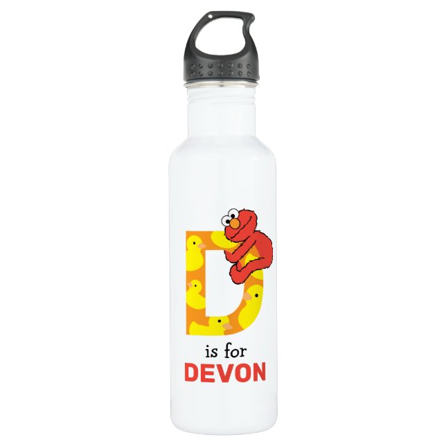 Elmo Alphabet | D Duck Edelstahlflasche (Vorderseite)