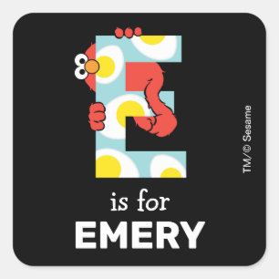 Elmo Alphabet E Eier Quadratischer Aufkleber