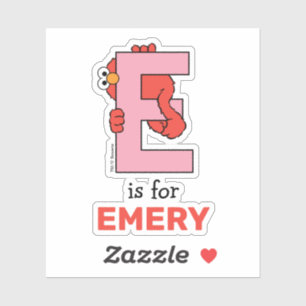 Elmo Alphabet E Pink Aufkleber