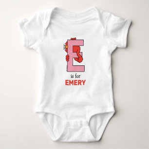 Elmo Alphabet   E Pink Baby Strampler