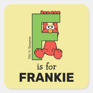 Elmo Alphabet F Grün Quadratischer Aufkleber