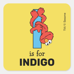 Elmo Alphabet Ich Blau Quadratischer Aufkleber