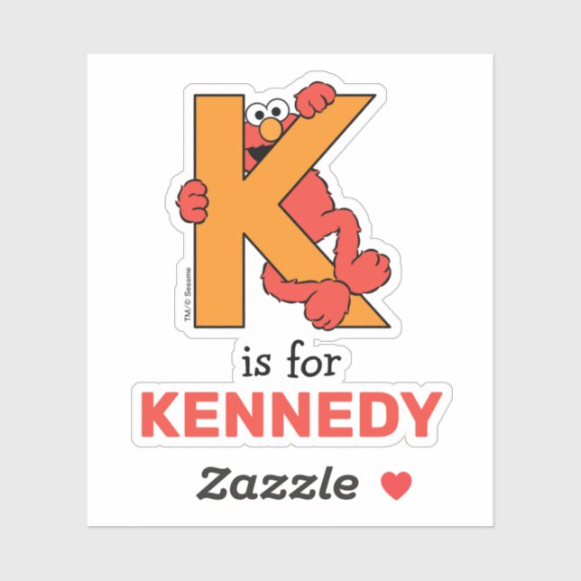 Elmo Alphabet | K Orange Aufkleber (Blatt)