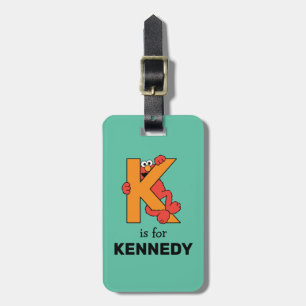 Elmo Alphabet   K Orange Gepäckanhänger