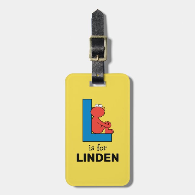 Elmo Alphabet | L Blue Gepäckanhänger (Vorderseite vertikal)