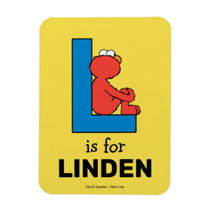 Elmo Alphabet   L Blue Magnet