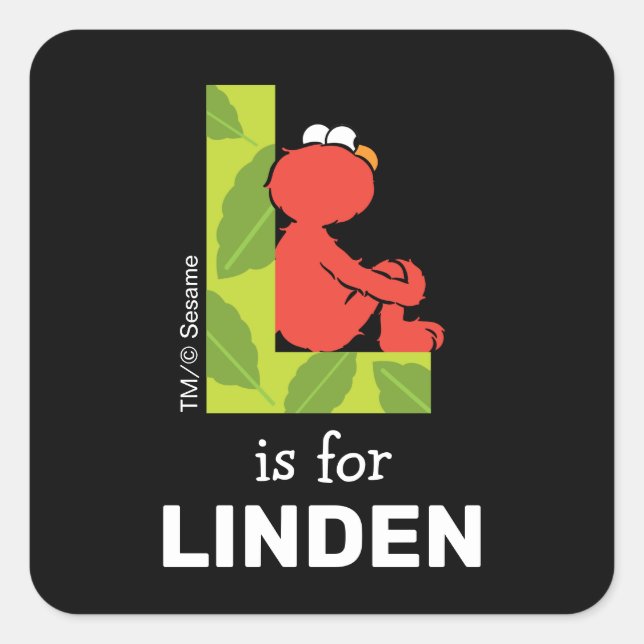 Elmo Alphabet | L Leaf Quadratischer Aufkleber (Vorderseite)
