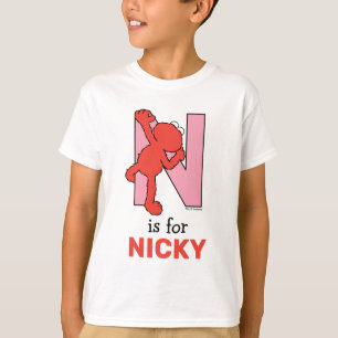 Elmo Alphabet N Rosa T-Shirt