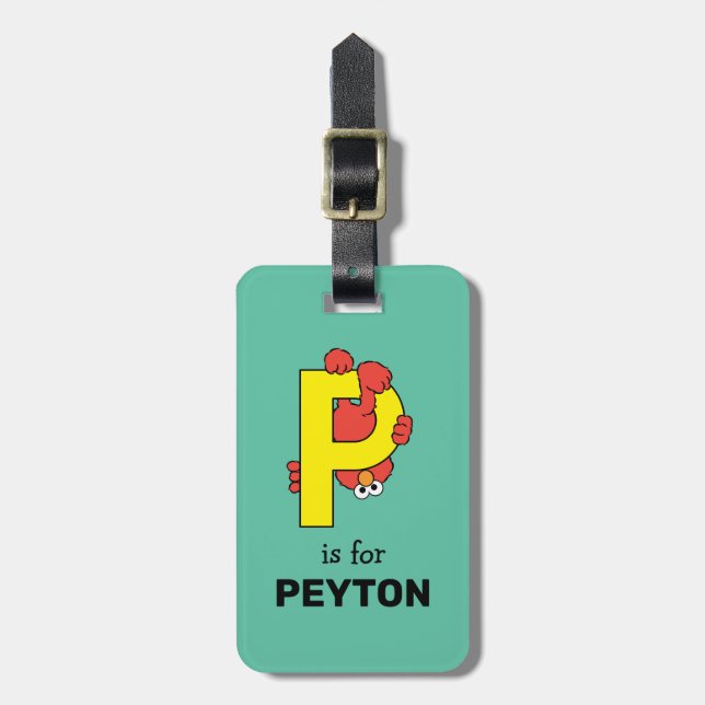 Elmo Alphabet | P Gelb Gepäckanhänger (Vorderseite vertikal)