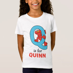 Elmo Alphabet   Q Blau T-Shirt