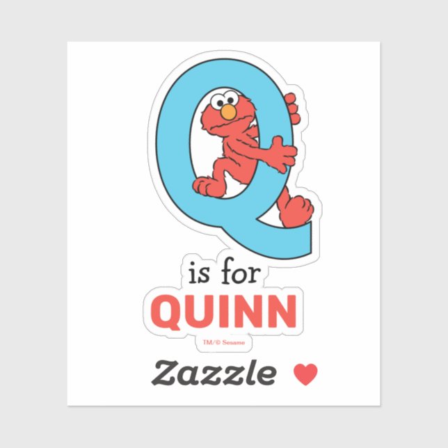 Elmo Alphabet | Q Blue Aufkleber (Blatt)