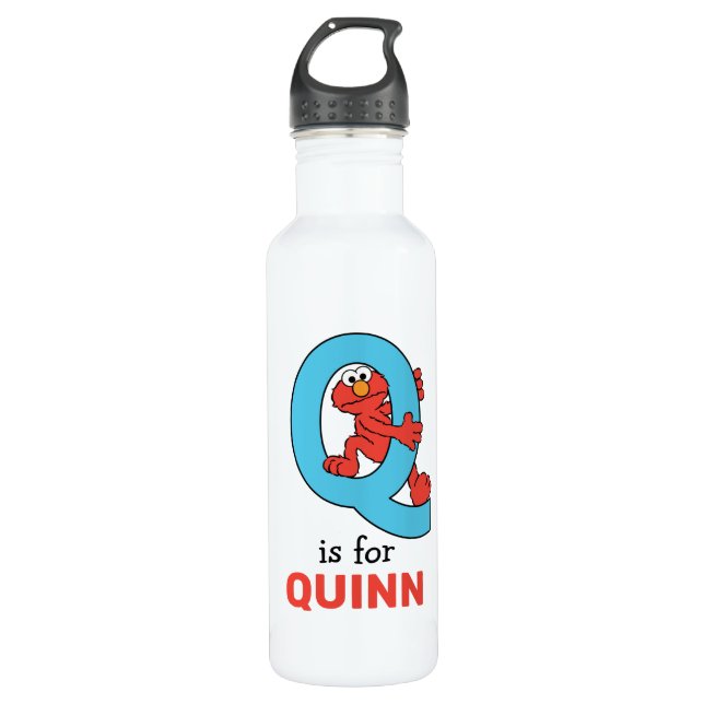 Elmo Alphabet | Q Blue Edelstahlflasche (Vorderseite)