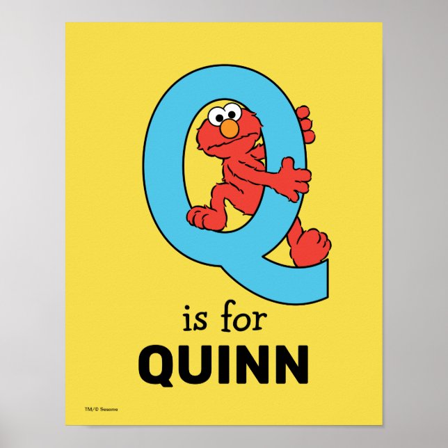 Elmo Alphabet | Q Blue Poster (Vorne)