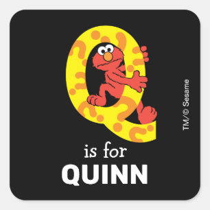 Elmo Alphabet Q Fragezeichen Quadratischer Aufkleber