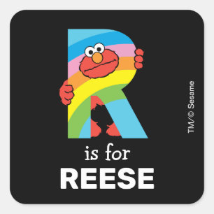 Elmo Alphabet R Regenbogen Quadratischer Aufkleber