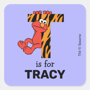 Elmo Alphabet T Tiger Quadratischer Aufkleber