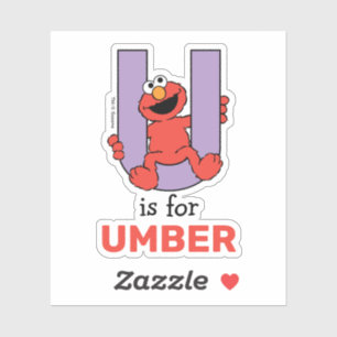 Elmo Alphabet U LILA Aufkleber
