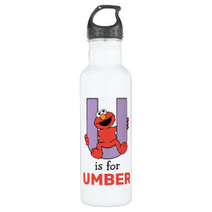 Elmo Alphabet   U Lila Edelstahlflasche