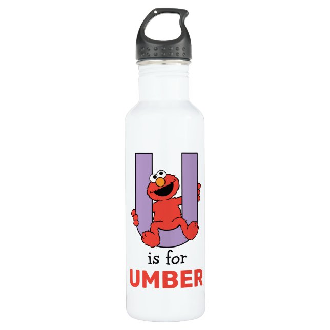 Elmo Alphabet | U Lila Edelstahlflasche (Vorderseite)