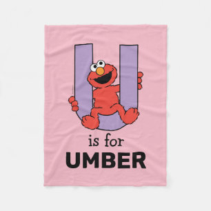 Elmo Alphabet U LILA Fleecedecke
