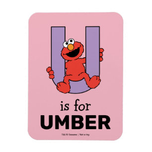 Elmo Alphabet   U Lila Magnet