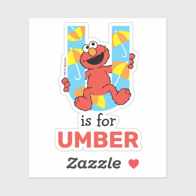 Elmo Alphabet | U Umbrella Aufkleber (Blatt)