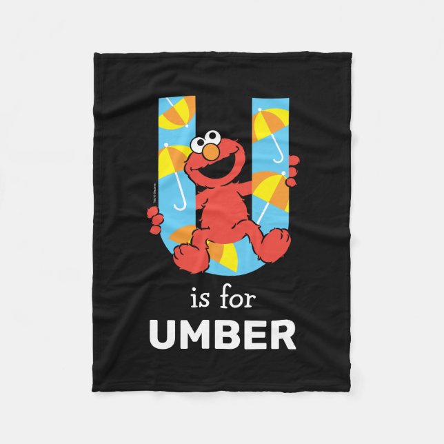 Elmo Alphabet | U Umbrella Fleecedecke (Vorderseite)