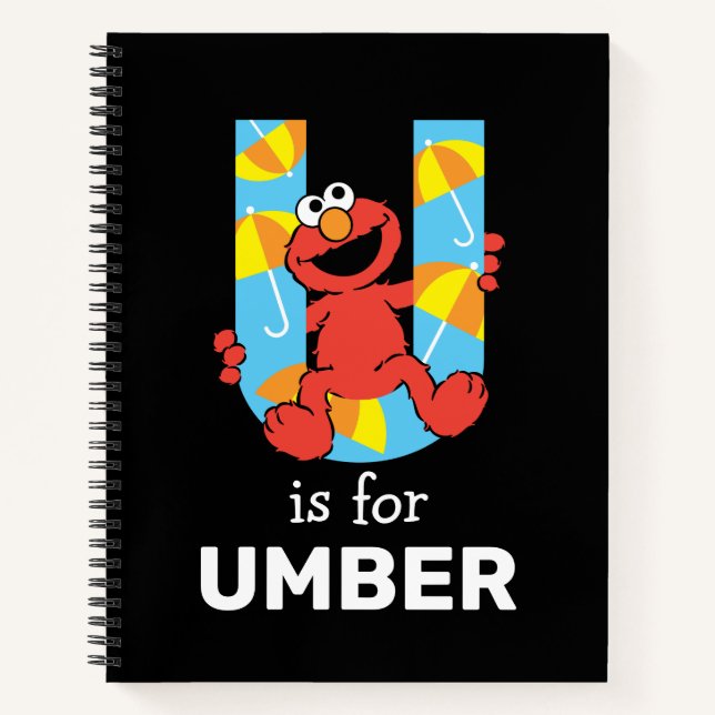 Elmo Alphabet | U Umbrella Notizbuch (Vorderseite)
