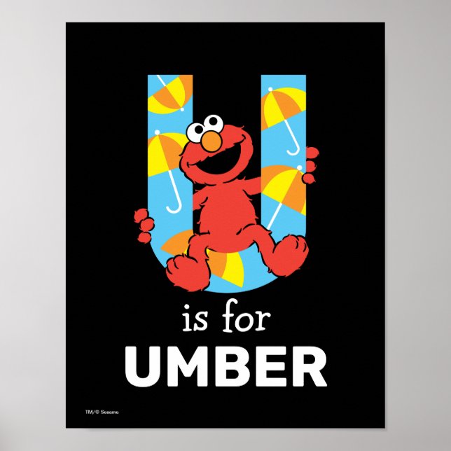 Elmo Alphabet | U Umbrella Poster (Vorne)